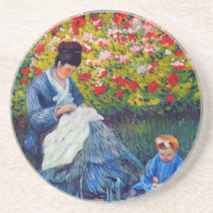 Monet Mutter und Kind im Garten Getränkeuntersetzer