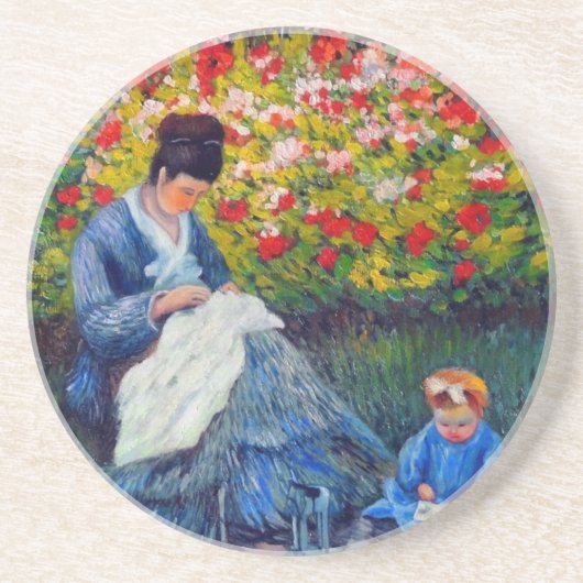 Monet Mutter und Kind im Garten Getränkeuntersetzer (Vorne)