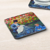 Monet Mutter und Kind im Garten Getränkeuntersetzer (Linke Seite)