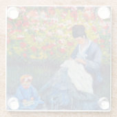 Monet Mutter und Kind im Garten Glasuntersetzer (Rückseite)