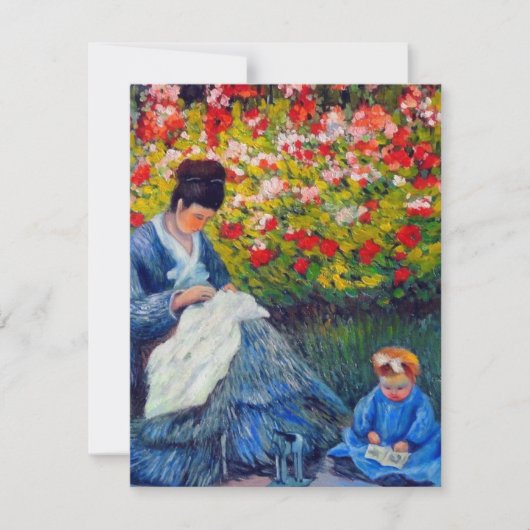 Monet Mutter und Kind im Garten Karte (Vorderseite)