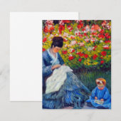 Monet Mutter und Kind im Garten Karte (Vorne/Hinten)