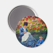 Monet Mutter und Kind im Garten Magnet (Vorderseite/Rückseite)