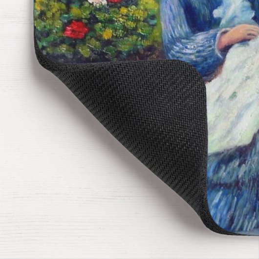 Monet Mutter und Kind im Garten Mousepad (Ecke)
