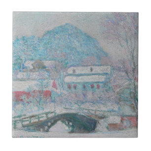Monet - Norwegen, Dorf Sandviken im Schnee Fliese