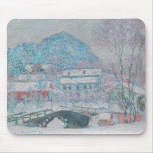 Monet - Norwegen, Dorf Sandviken im Schnee Mousepad