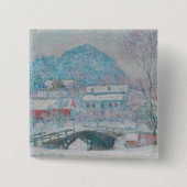 Monet - Norwegen, Sandviken Village in Snow Button (Vorderseite)