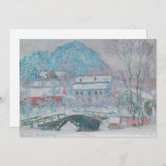 Monet - Norwegen, Sandviken Village in Snow Dankeskarte (Vorne/Hinten)