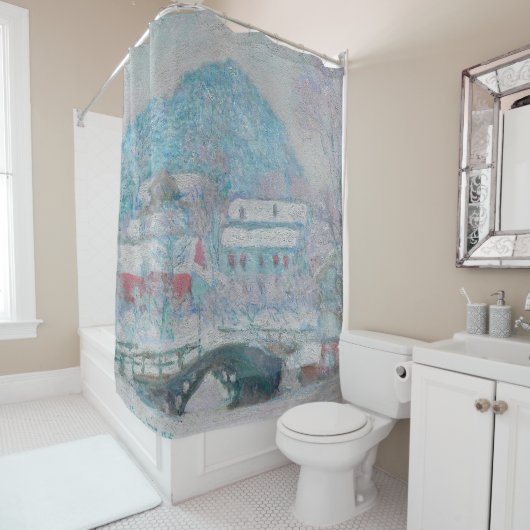 Monet - Norwegen, Sandviken Village in Snow Duschvorhang (Beispiel)