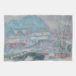Monet - Norwegen, Sandviken Village in Snow Geschirrtuch