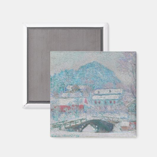 Monet - Norwegen, Sandviken Village in Snow Magnet (Vorderseite/Rückseite)