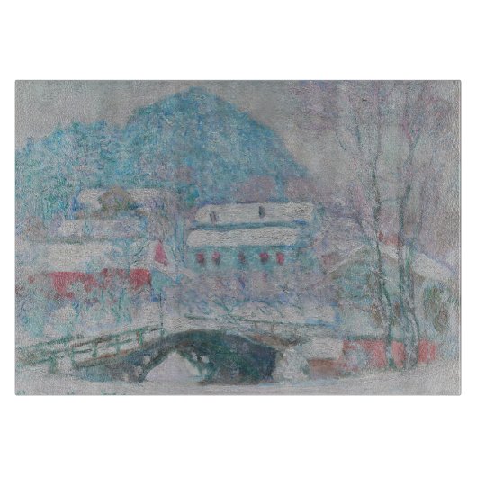 Monet - Norwegen, Sandviken Village in Snow Schneidebrett (Vorderseite)
