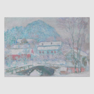 Monet - Norwegen, Sandviken Village in Snow Seidenpapier