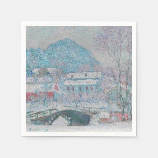 Monet - Norwegen, Sandviken Village in Snow Serviette (Vorderseite)