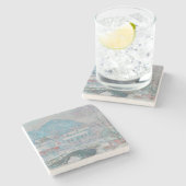 Monet - Norwegen, Sandviken Village in Snow Steinuntersetzer (Seitenansicht)