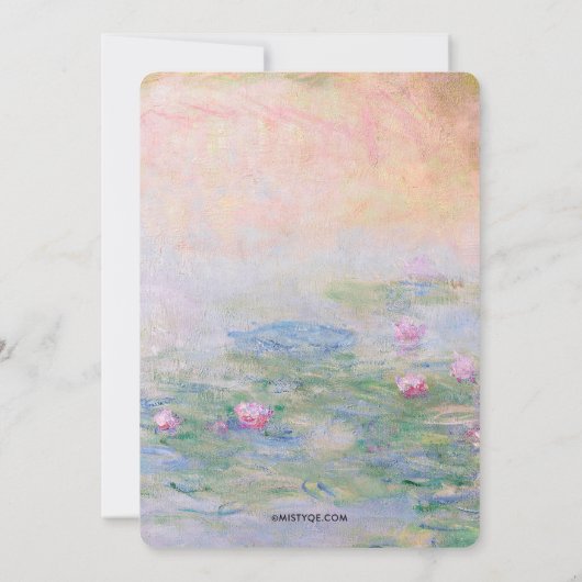 Monet Nymphéas Annaprashan (erster Reis) Einladung (Rückseite)