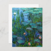 Monet Nympheas Wasser-Lilien-Einladungen Einladung (Vorne/Hinten)