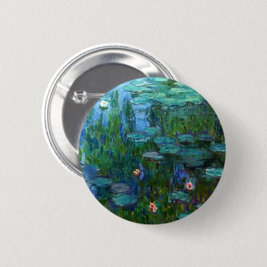 Monet Nympheas Wasser-Lilien-Knopf Button (Vorne & Hinten)