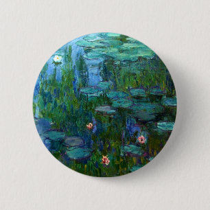 Monet Nympheas Wasser-Lilien-Knopf Button