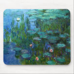 Monet Nympheas Wasser-Lilien-Mausunterlage Mousepad<br><div class="desc">Monet Nympheas Wasser-LilienMausunterlage. Ölmalerei auf Leinwand 1915. Für die letzten dreißig Jahre seines Lebens, malte Monet seinen Lilienteich bei Giverny. Nympheas stellt ein seines Besten und geliebtesten Arbeiten mit seinen Reichen und mannigfaltigen Gebrauches von Grüntönen dar. Ein großes Geschenk für Fans von Monet, von Impressionismus, von Wasserlilien und von französischem...</div>