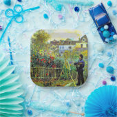 Monet Painting in seinem Garten in Argenteuil Pappteller (Party)