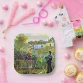 Monet Painting in seinem Garten in Argenteuil Pappteller (Party)