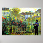 Monet Painting in seinem Garten in Argenteuil Poster (Vorne)