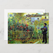 Monet Painting in seinem Garten Postkarte (Vorne/Hinten)