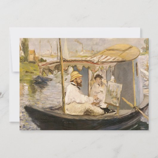 Monet Painting in seinem Studio Boat | Édouard Man (Vorderseite)