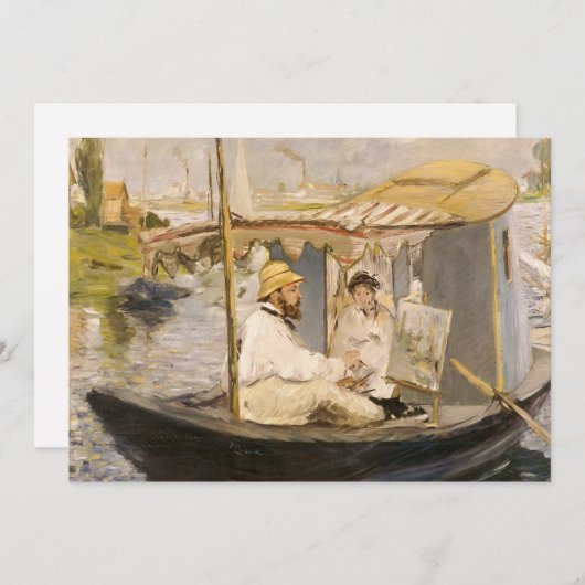Monet Painting in seinem Studio Boat | Édouard Man (Vorne/Hinten)