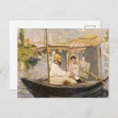 Monet Painting in seinem Studio Boat | Édouard Man Postkarte (Vorne/Hinten)