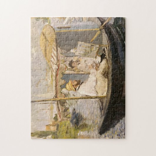 Monet Painting in seinem Studio Boat | Édouard Man Puzzle (Vertikal)