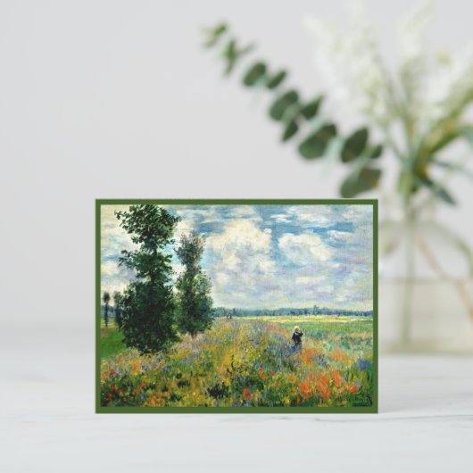 Monet painting, Poppy Field, Argenteuil, Postkarte (Stehend Vorderseite)