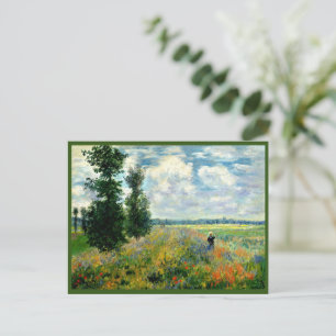 Monet painting, Poppy Field, Argenteuil, Postkarte
