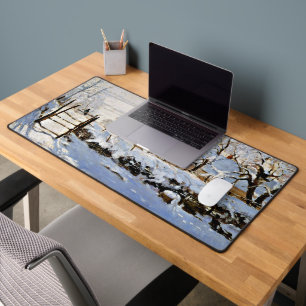 Monet painting, The Magpie, Schreibtischunterlage