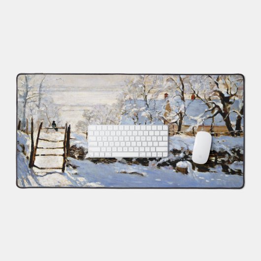 Monet painting, The Magpie, Schreibtischunterlage (Tastatur & Maus)
