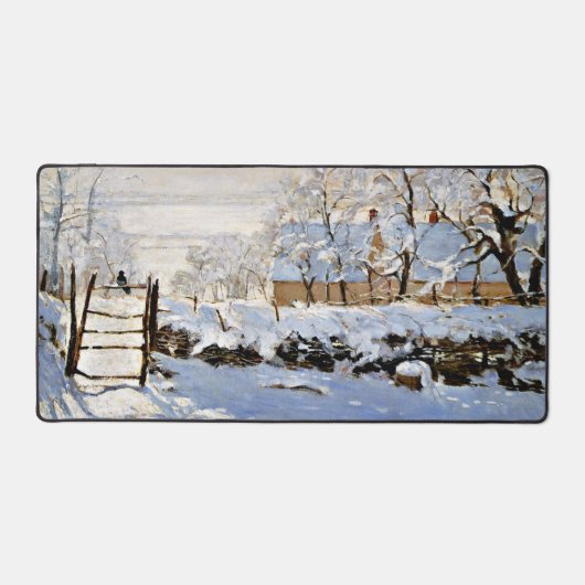 Monet painting, The Magpie, Schreibtischunterlage (Vorderseite)