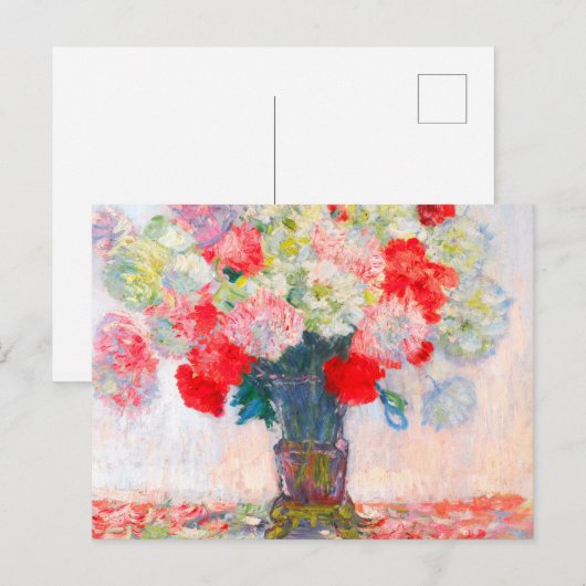 Monet Peonies Ankündigungspostkarte (Vorne/Hinten)