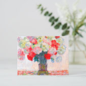 Monet Peonies Ankündigungspostkarte (Stehend Vorderseite)
