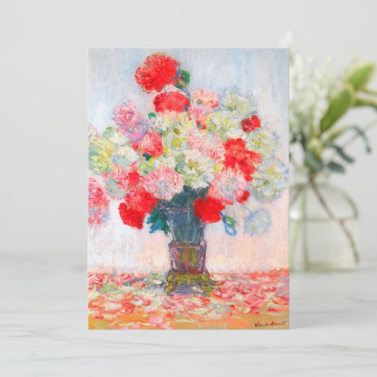 Monet Peonies Card (Stehend Vorderseite)