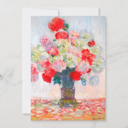 Monet Peonies Einladung (Vorderseite)