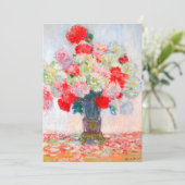 Monet Peonies Einladung (Stehend Vorderseite)