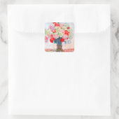 Monet Peonies Quadratischer Aufkleber (Tasche)
