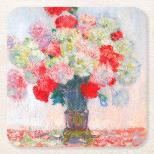 Monet Peonies Rechteckiger Pappuntersetzer