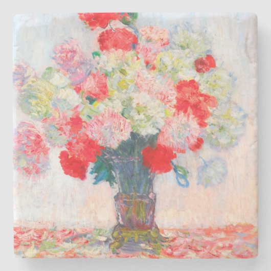 Monet Peonies Steinuntersetzer (Vorderseite)