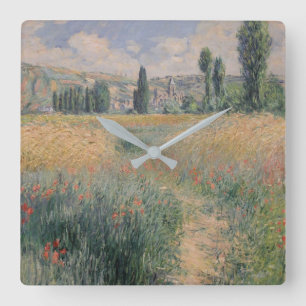 Monet Pfad auf der Insel Saint Martin, Vétheuil Quadratische Wanduhr