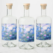 Monet Pink Water Lilies Alkoholflaschenetikett (Flaschen)