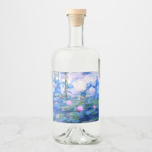 Monet Pink Water Lilies Alkoholflaschenetikett