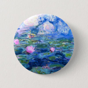 Monet Pink Water Lilies Button