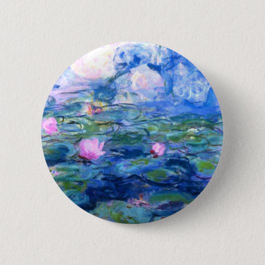 Monet Pink Water Lilies Button (Vorderseite)